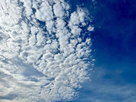 巻積雲 高積雲 巻積雲 高積雲 雲,巻積雲,高積雲の写真素材