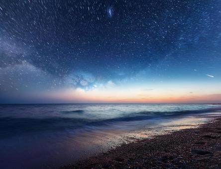 星空と海 星空と海の写真