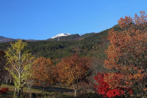 シャイな吾妻小富士_初冬 吾妻小富士,吾妻山,紅葉の写真素材