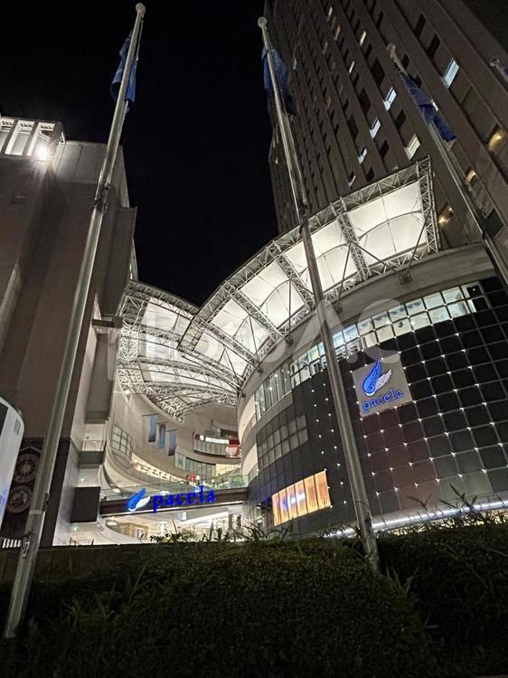 夜なので旗はありません 建物,夜景,夜間の写真素材