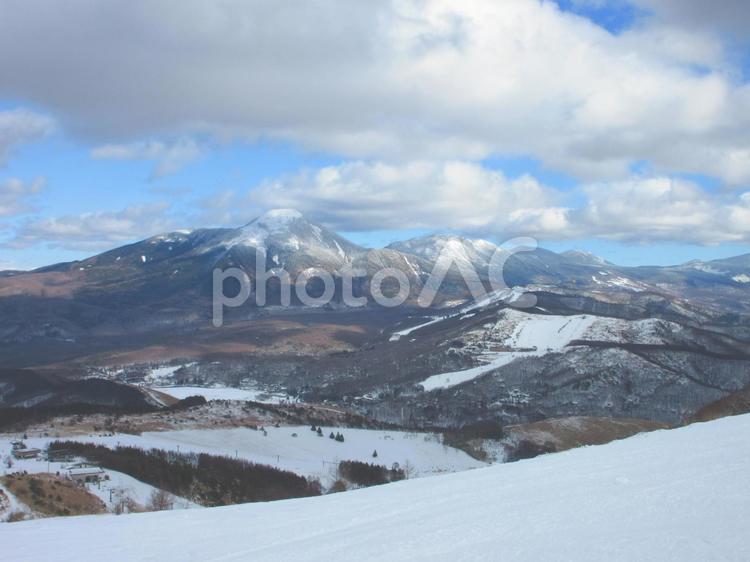 長野県-車山高原スキー場からの風景 車山高原,skypark,スキー場の写真素材