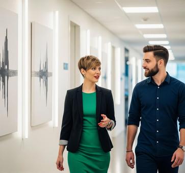 颯爽と歩くキャリアウーマンの写真