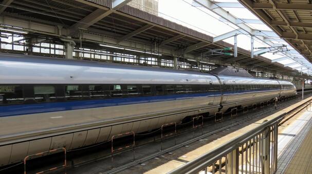 500系　新幹線　新大阪駅 500系,新幹線,鉄道の写真素材