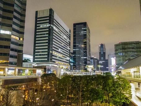 【東京都】品川インターシティ 品川インターシティ,品川セントラルガーデン,夜の写真素材