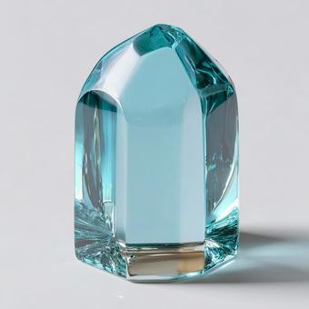 白い背景に立つ美しい宝石のようなガラス 白い背景に立つ美しい宝石のようなガラスの写真