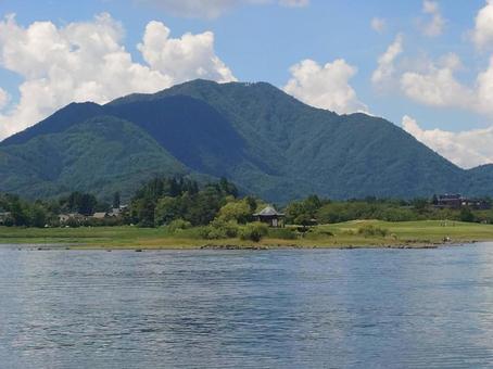河口湖 河口湖,山梨県南都留郡富士河口湖町,富士山北麓の写真素材