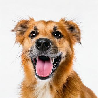 笑っている犬 笑っている犬の写真