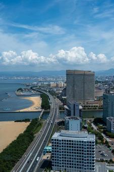 シーサイドと博多の街並み シーサイドと博多の街並み 福岡,博多,九州の写真素材