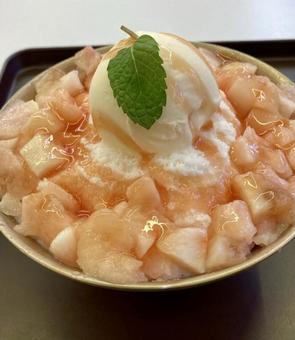 桃のかき氷 桃のかき氷 桃,かき氷,カフェの写真素材