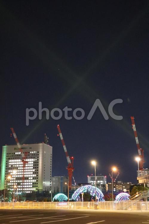 横浜みなとみらい 横浜,みなとみらい,光線の写真素材