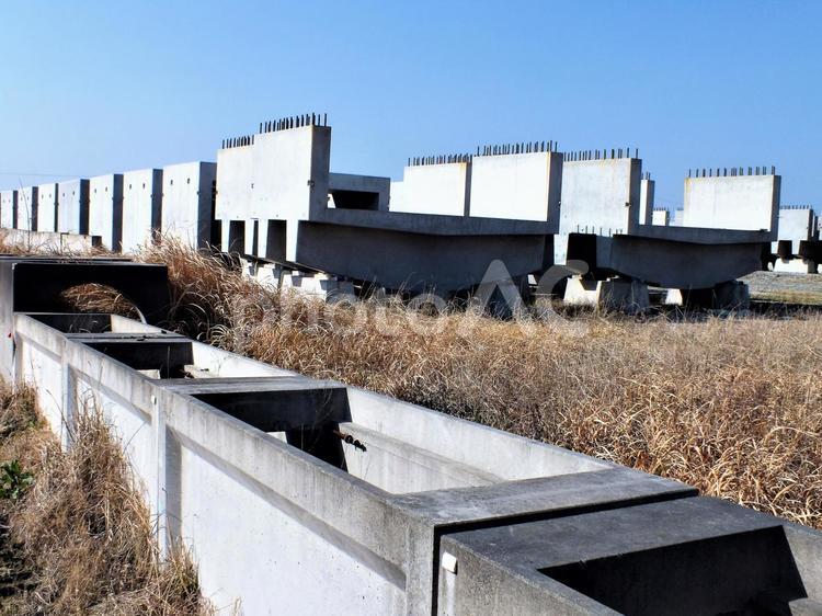 面白い形のコンクリート建造物 建造物,コンクリート,積み重ねるの写真素材