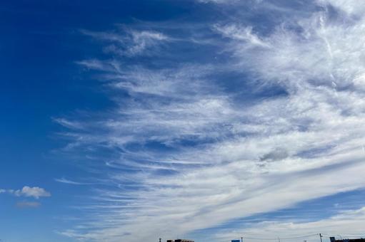 空と雲2 空,青空,雲の写真素材