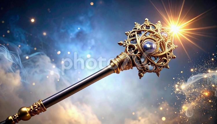美しい飾りの魔術師の杖 ファンタジー,アイテム,武器の写真素材