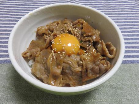 焼肉丼 焼肉丼 焼肉丼,カルビ丼,献立の写真素材