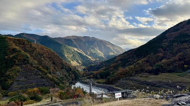 渓谷 渓谷,ダム,三保ダムの写真素材