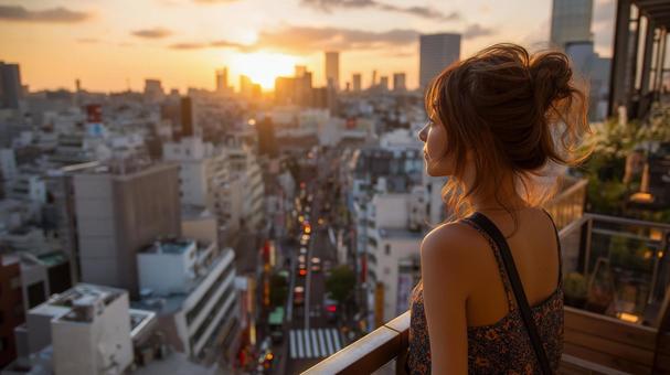 夏の終わりを感じる都会の黄昏時 夏の終わりを感じる都会の黄昏時の写真