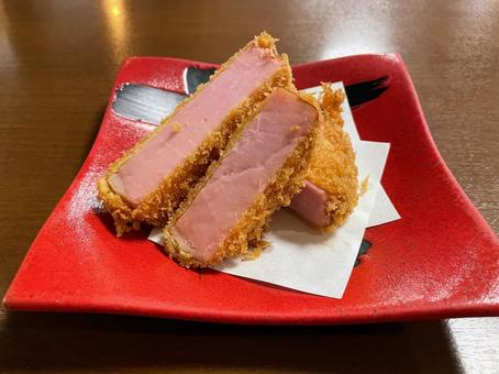 青森 厚切りハムカツ 青森,厚切りハムカツ,ハムの写真素材