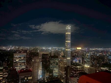 NewYorkの夜景 ニューヨーク,夜景,ビルの写真素材