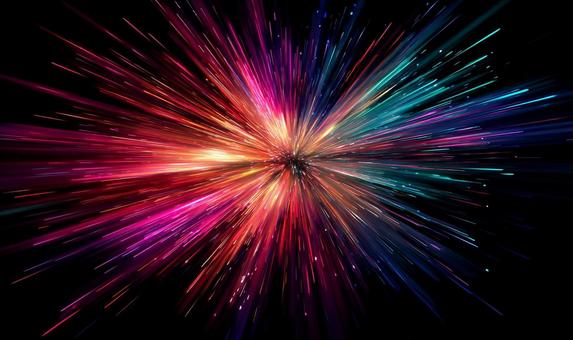 放射状に広がるネオンの光 放射状に広がるネオンの光の写真