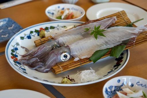 イカの活き造り イカの活き造り イカ,烏賊,刺し身の写真素材