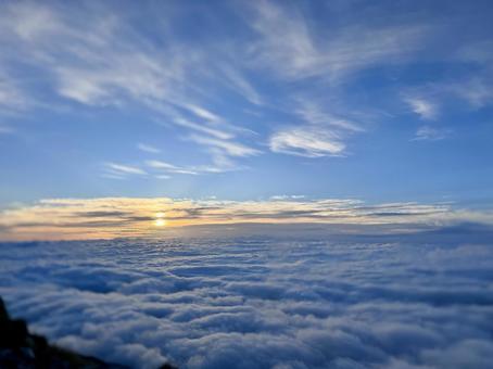 雲海 雲海 北アルプス,山,風景の写真素材