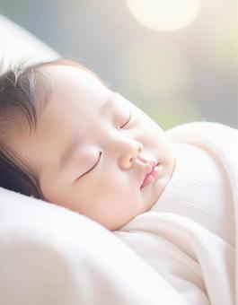 ぐっすりな赤ちゃんの写真