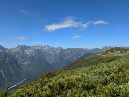 蝶ヶ岳から槍ヶ岳を望む⑧ 槍ヶ岳,穂高連峰,北アルプスの写真素材