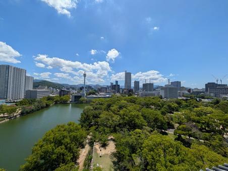 広島城から見た町並み 広島城から見た町並み 広島市,街並み,風景の写真素材