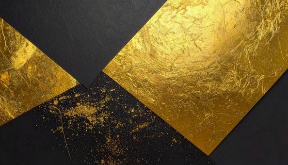 黒と金色の和紙 金箔風 黒と金色の和紙 金箔風の写真