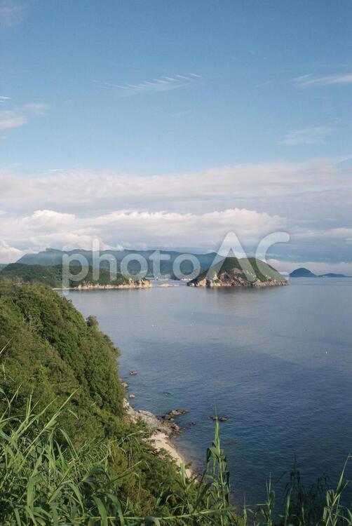 瀬戸内海国立公園、荘内半島の海岸線 水域,自然,何人もありませんの写真素材