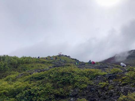 Climbing, Mt. Fuji, Climbers, People climbing Mt. Fuji / Image material of climbers Climbing, Mt. Fuji, Climbers, People climbing Mt. Fuji / Image material of climbers