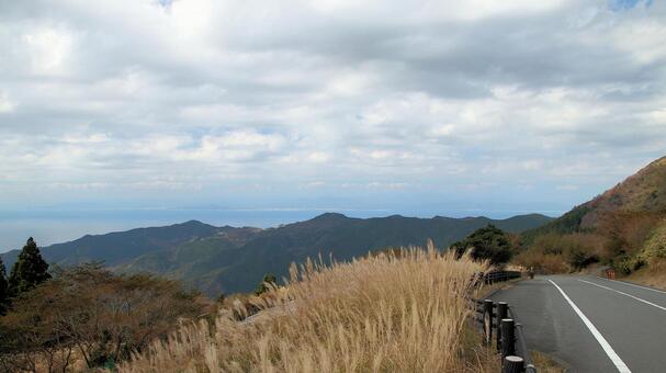 晩秋の西天城高原から眺める駿河湾 西伊豆,晩秋,初冬の写真素材