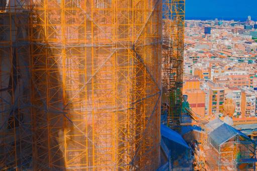 建設中のサグラダファミリア サグラダファミリア,バルセロナ,スペインの写真素材