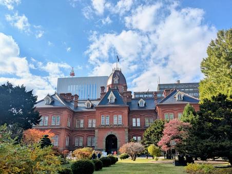 秋の道庁赤レンガ 道庁赤レンガ,快晴,建物の写真素材