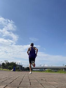 ランニングをしている男性 ランニングをしている男性 男性,男,走るの写真素材