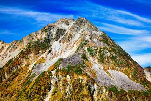 紅葉の北アルプスの北穂高岳 紅葉の北アルプスの北穂高岳 紅葉,北穂高岳,北アルプスの写真素材
