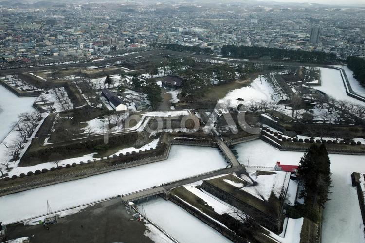 冬の函館、五稜郭 五稜郭,函館,北海道の写真素材