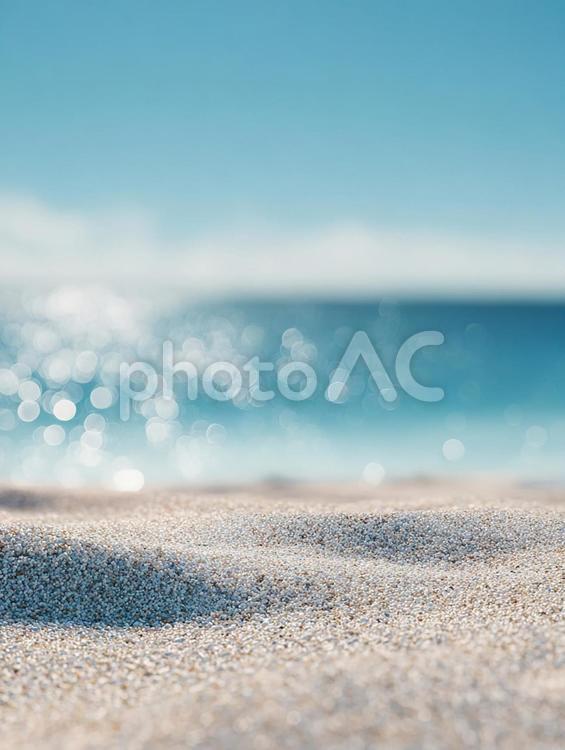 ぼかされた海を背景にした砂浜 砂浜,ビーチ,海の写真素材