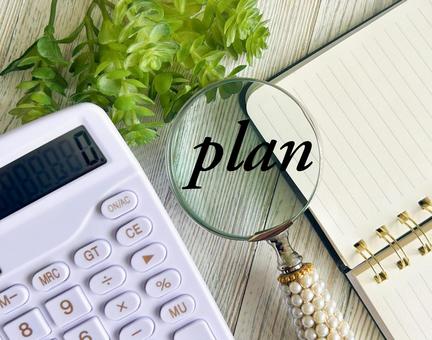 計算機とプランの文字 PLAN 計算機とプランの文字 PLAN 計算機,電卓,計画の写真素材