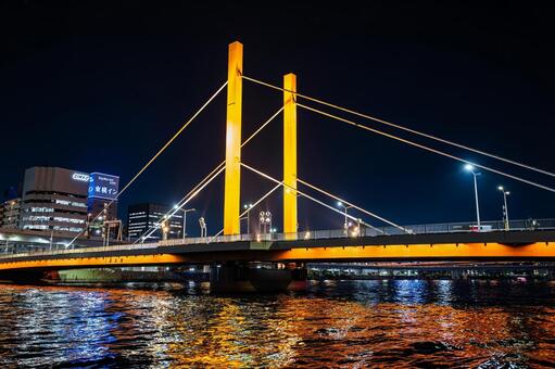 新大橋　夜景　2025年 新大橋,江東区,隅田川の写真素材
