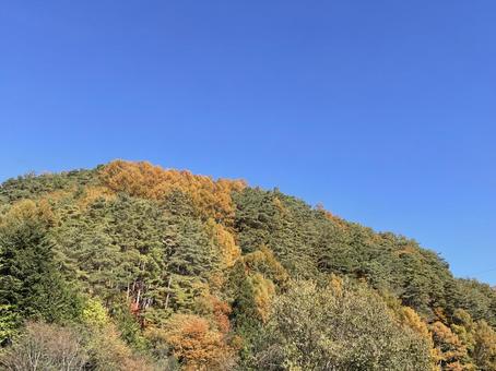 色付く山の風景 紅葉,秋,山の写真素材