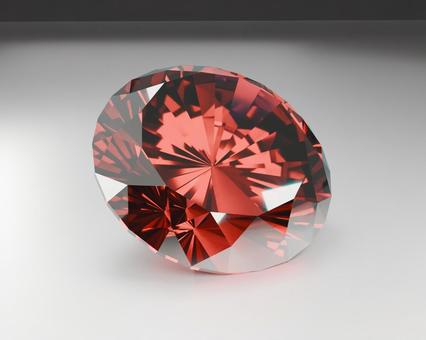 赤く輝く宝石の白背景3Dレンダリング 赤く輝く宝石の白背景3Dレンダリング 宝石,ブリリアントカット,カットの写真素材