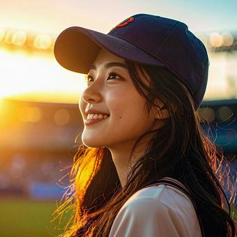 夕日に照らされる 夕日に照らされるの写真