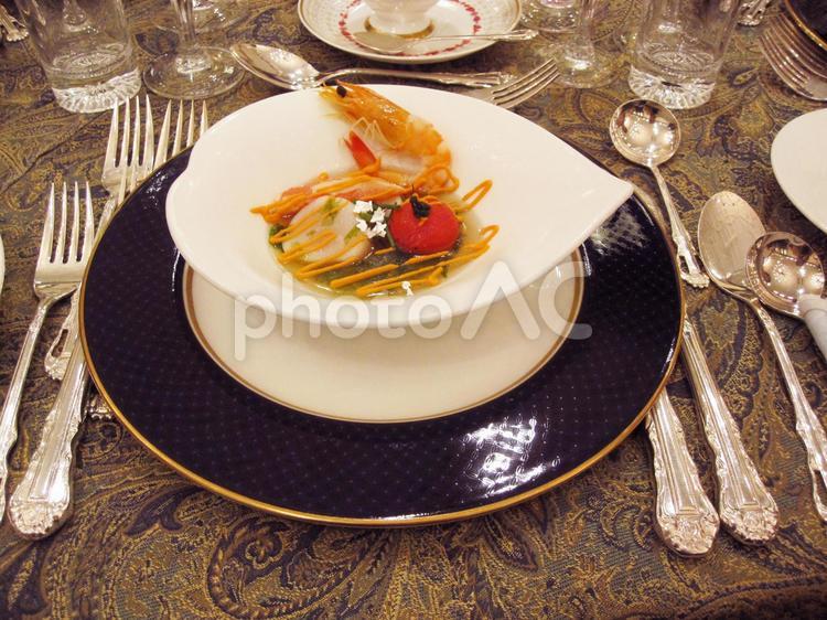 結婚式の前菜（ホタテと海老） 披露宴,前菜,ホタテの写真素材