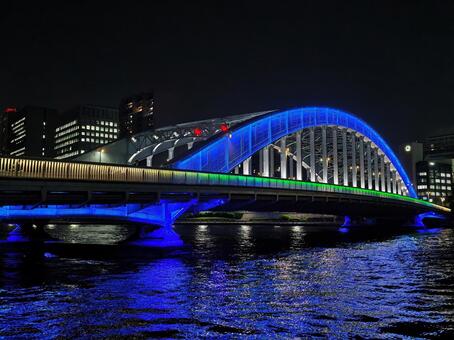永代橋　夜景　2025年11月 永代橋,隅田川,東京の写真素材