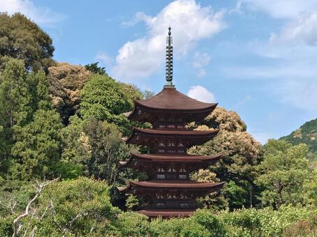 山口県-瑠璃光寺-国宝-五重塔 瑠璃光寺,寺,保寧山の写真素材