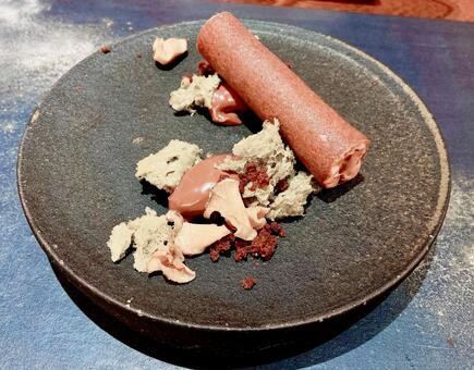 京都のコースで楽しむ上品なチョコスイーツ 和スイーツ,コース料理,スイーツの写真素材