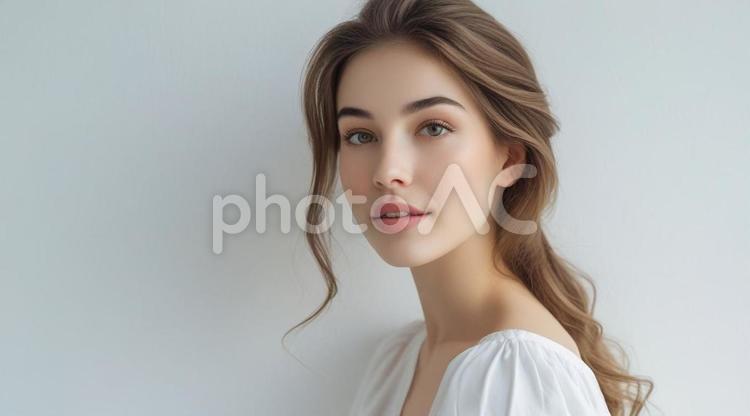 若くて美しい外国人女性のポートレート 若い,女性,美人の写真素材