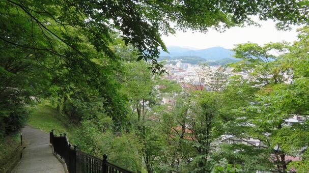 高山城　城跡からの眺望　高山の町並み 高山城,天神山城,城山公園の写真素材