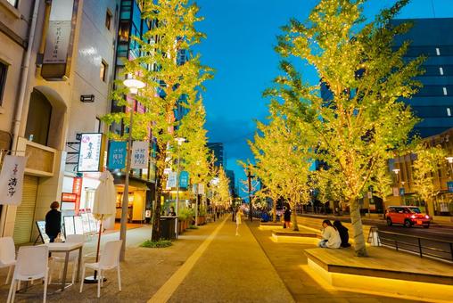 【佐賀】佐賀駅の周辺　イルミネーション 佐賀駅,佐賀,駅前の写真素材